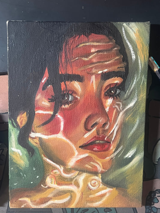 Woman underwater print A5